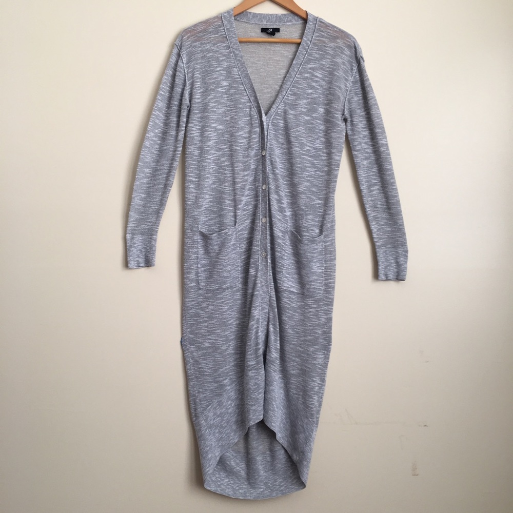 H&M Sheer Cardigan Midi Dress with Front Pockets